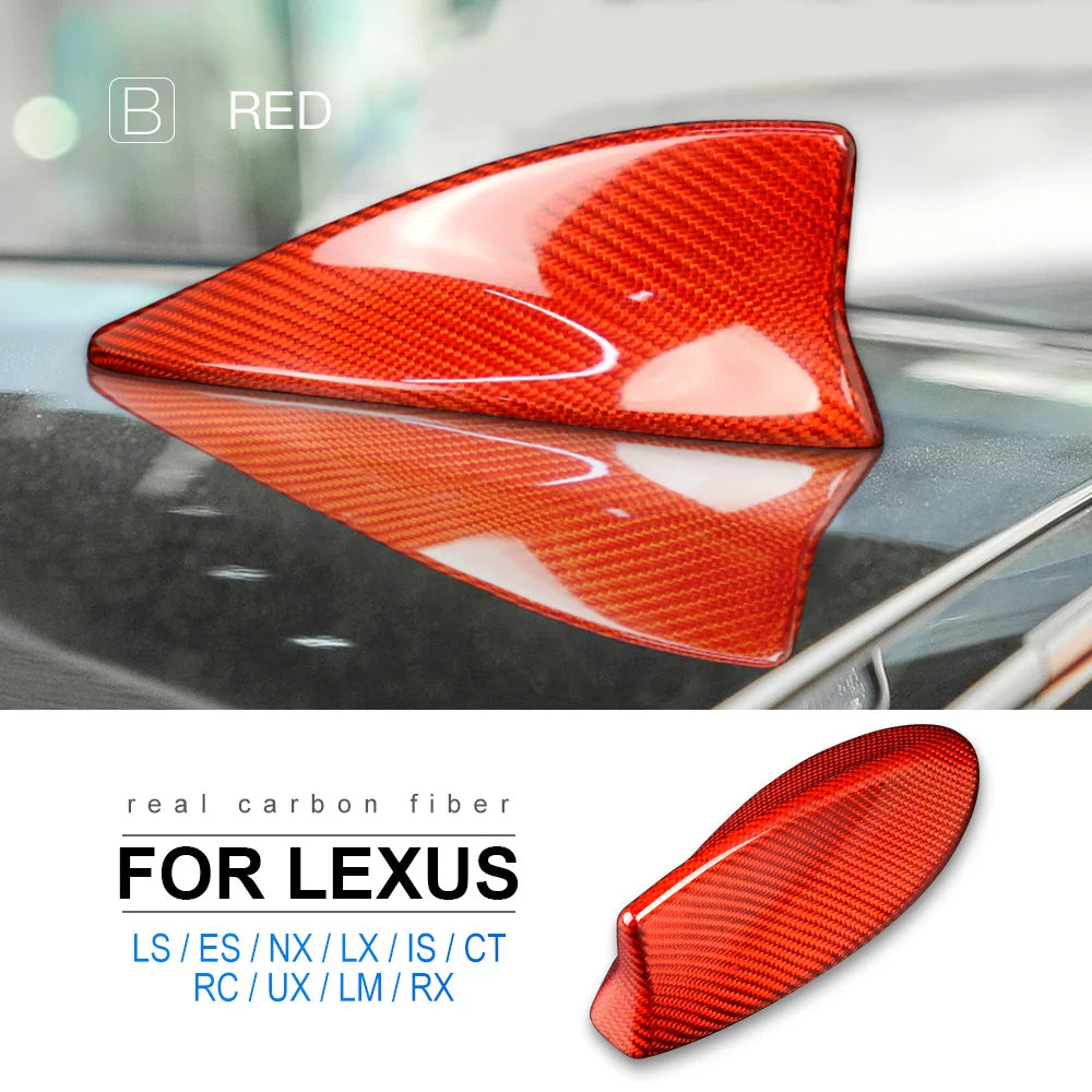 AIRSPEED for Lexus LS ES LX NX IS CT RC UX LM RX Accessories Carbon Fiber Car Roof Shark Fin Antenna Cover Aerials Decoration