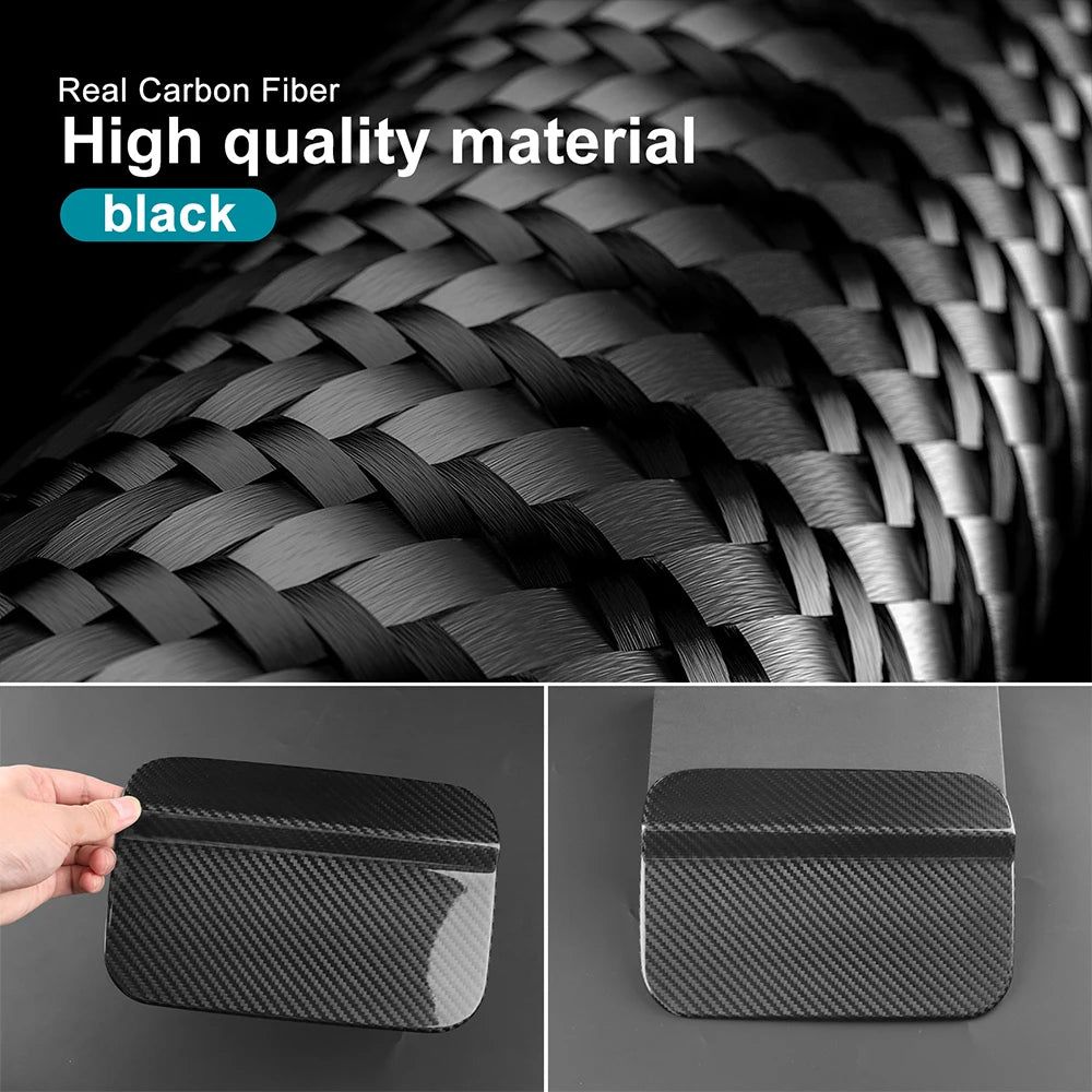Real Hard Dry Carbon Fiber Sticker For SEAT Leon MK3 2013 2014 2015 2016 2017 2018 2019 2020 LHD RHD Car Fuel Tank Cap Trim - detail view 6
