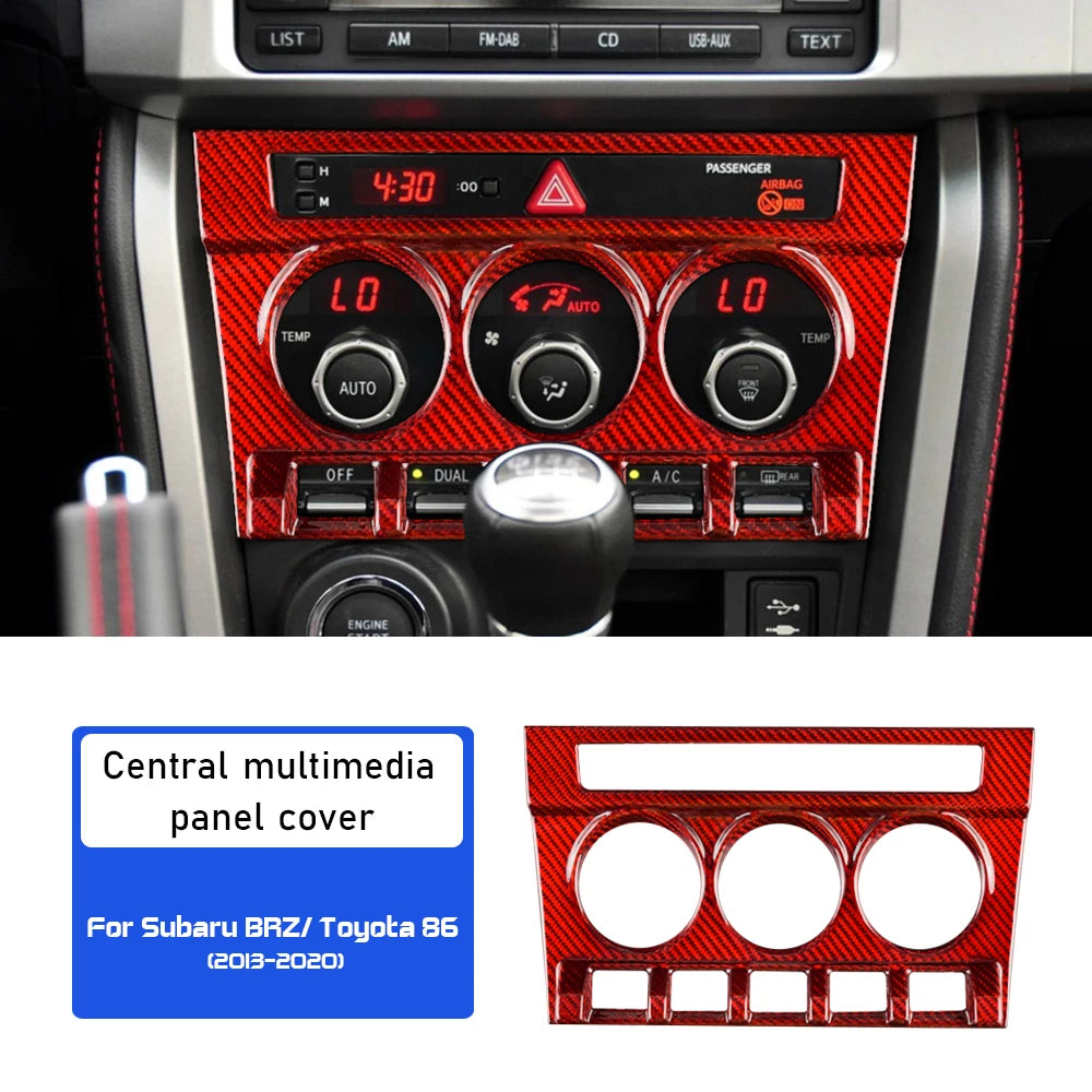 Real Hard Carbon Sticker For Subaru BRZ Toyota 86 2013 2014 2015 2016 2017 2018 2019 2020 Car AC Control Switch Panel Console - detail view 8