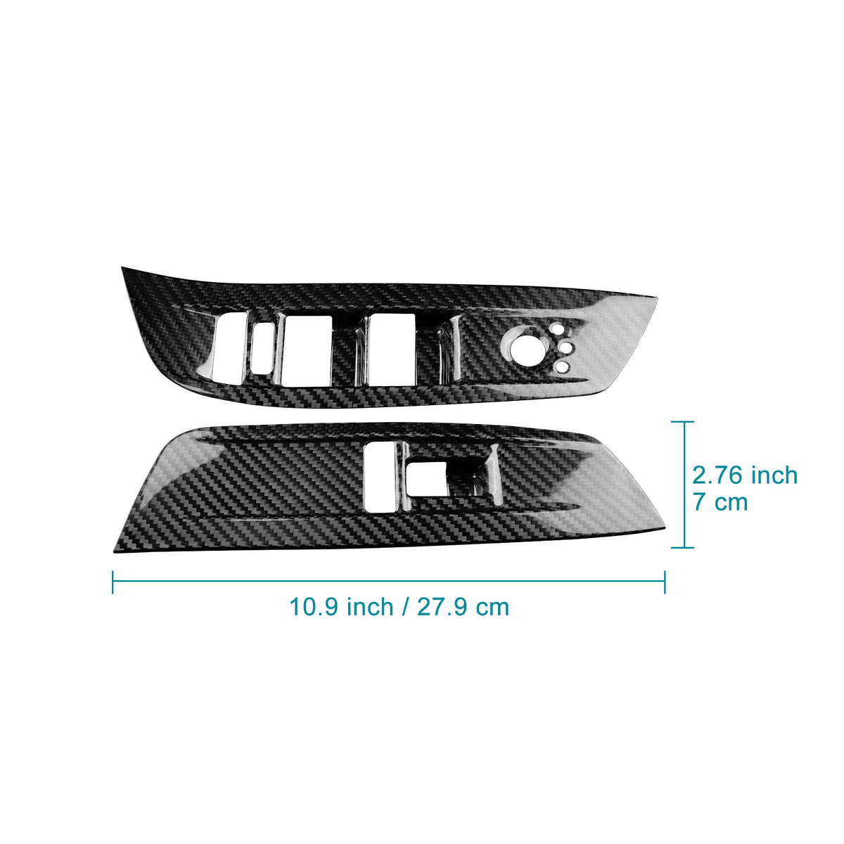 Trim For Dodge Charger 2024 2025 2026 2027 Car Front Door Window Switch Panel LHD Real Hard Dry Carbon Fiber Sticker Accessories