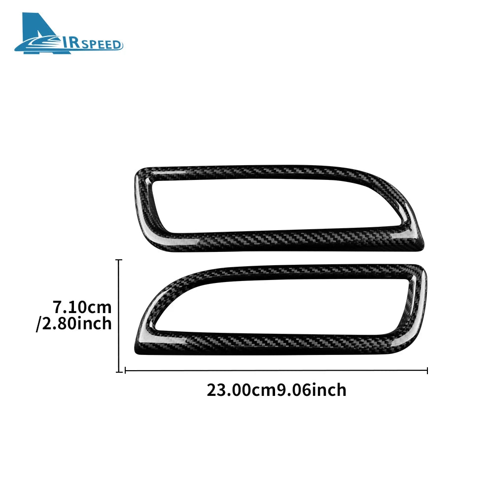 Real Hard Carbon Fiber Sticker For Abarth 595 695 2017 2018 2019 2020 2021 2022 2023 2024 Rear Rear Fog Light Frame 1Pair