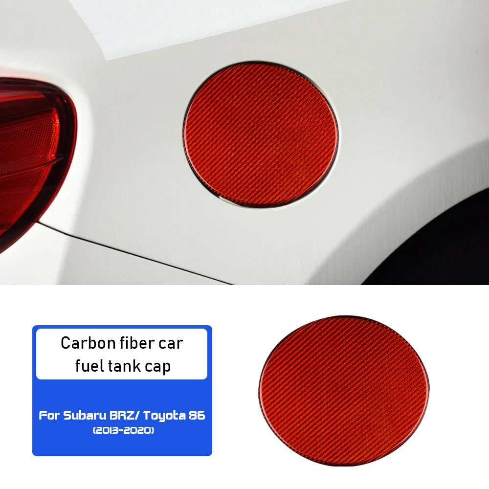 Real Hard Carbon Fiber Cover For Subaru BRZ Toyota 86 2013 2014 2015 2016 2017 2018 2019 2020 Car Fuel Tank Cap Sticker Trim - detail view 8