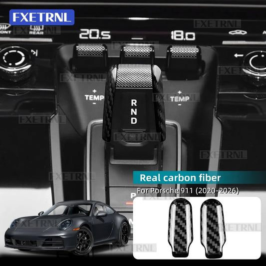 Real Hard Carbon Fiber Gear Shift Side Trim Sticker For Porsche 911 2020 2021 2022 2023 2024 2025 2026 Car Interior Accessories