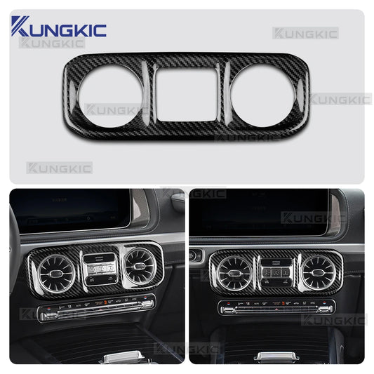 For Mercedes Benz G-Class W465 G63 G580 G500 2025 2026 2027 Real Hard Carbon Fiber Trim Cover Car Center Console Air Vent Frame