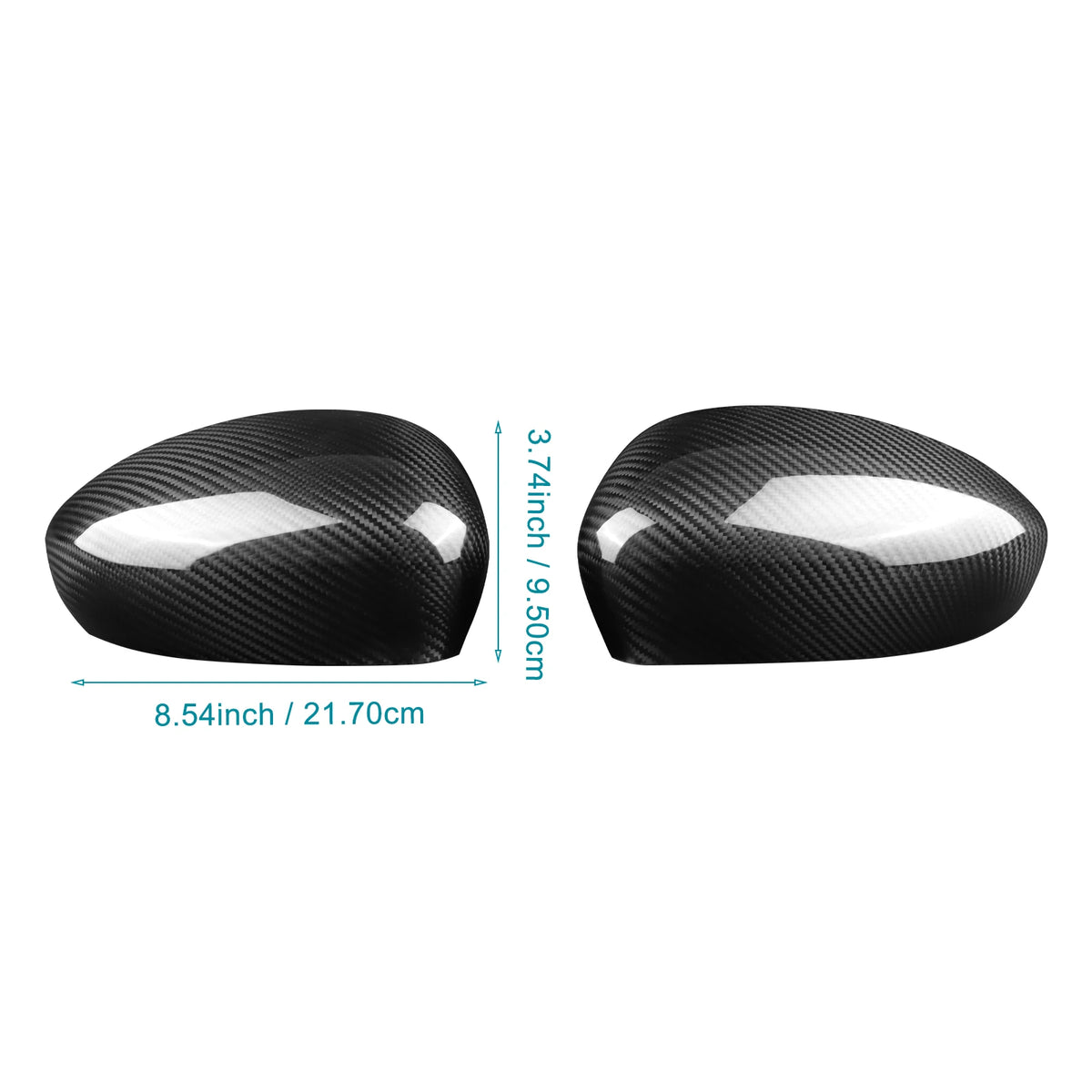 Replacement Rear View Mirror Cover For Fiat 500 2008-2024/Abarth 595 695 595C 695C 2012-2024 Car Real Hard Dry Carbon Fiber