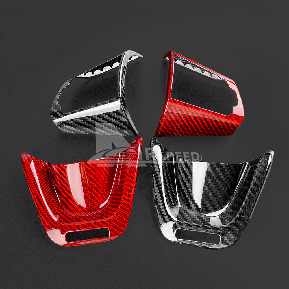 Carbon Fiber RED Real Hard Steering Wheel Cover Trim For Kia Stinger 2018-2023 - detail view 9