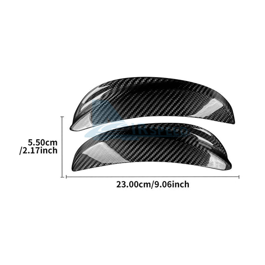 Headlight Eyebrow Eyelids Real Carbon Fiber Trim For Fiat 500 Abarth 595 2016-23 - detail view
