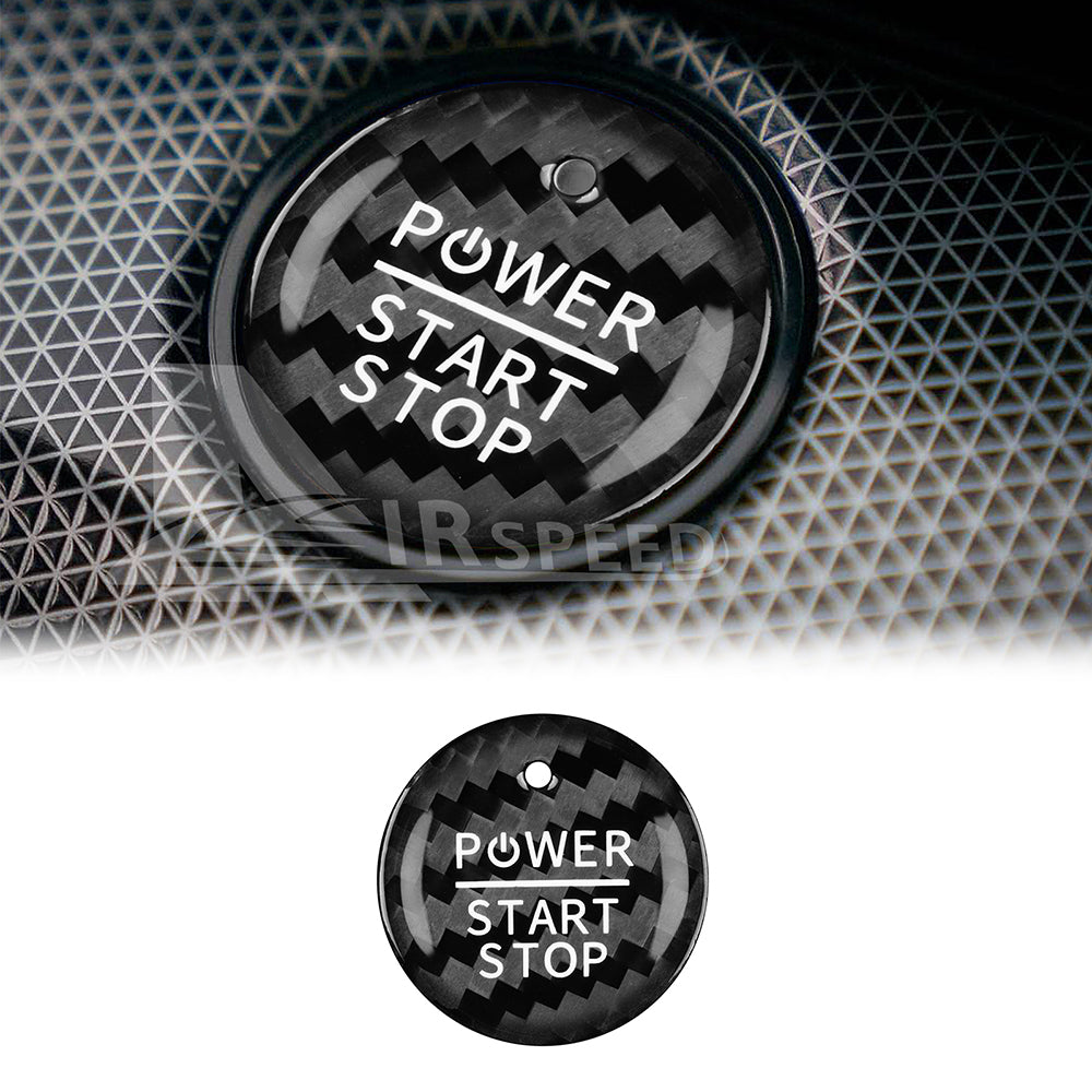 AIRSPEED for Ford Mustang Carbon Fiber Car Engine Start Stop Button Sticker Interior Trim Compatible with Ford Mustang 2015-2023