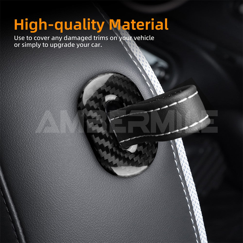 Release Button Frame Trim Cover Fit For Mini J01 2024-25 Real Hard Carbon Fiber - detail view 5