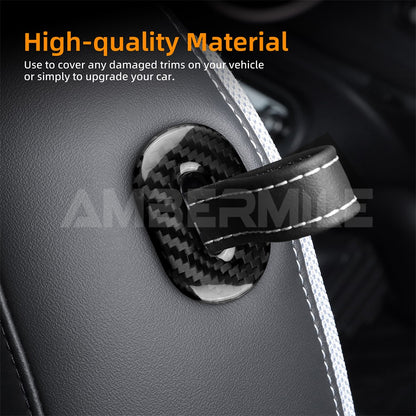 Release Button Frame Trim Cover Fit For Mini J01 2024-25 Real Hard Carbon Fiber - detail view 5