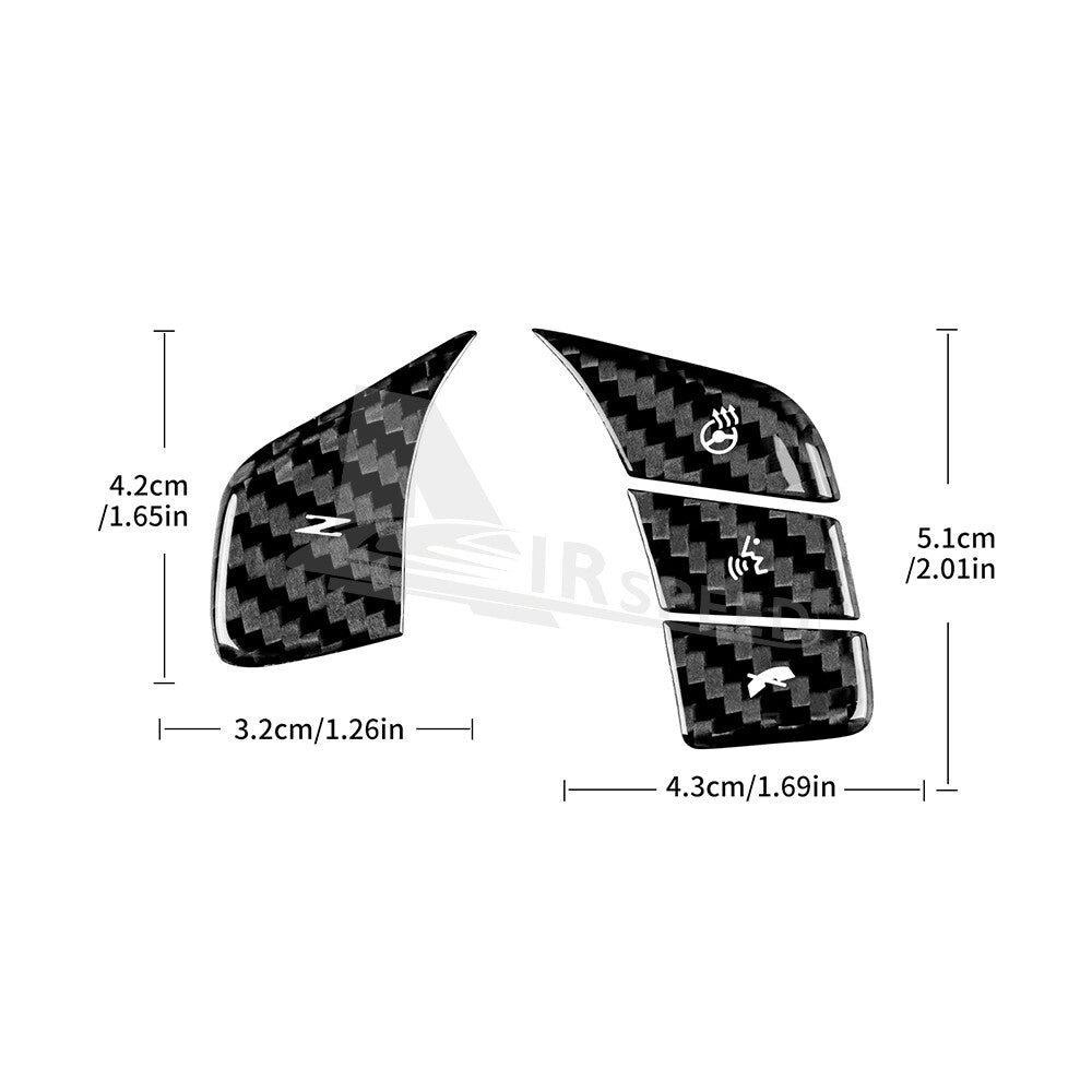 For Corvette C8 20-2023 Steering Wheel Switch Panel Cover REAL HARD Carbon Fiber