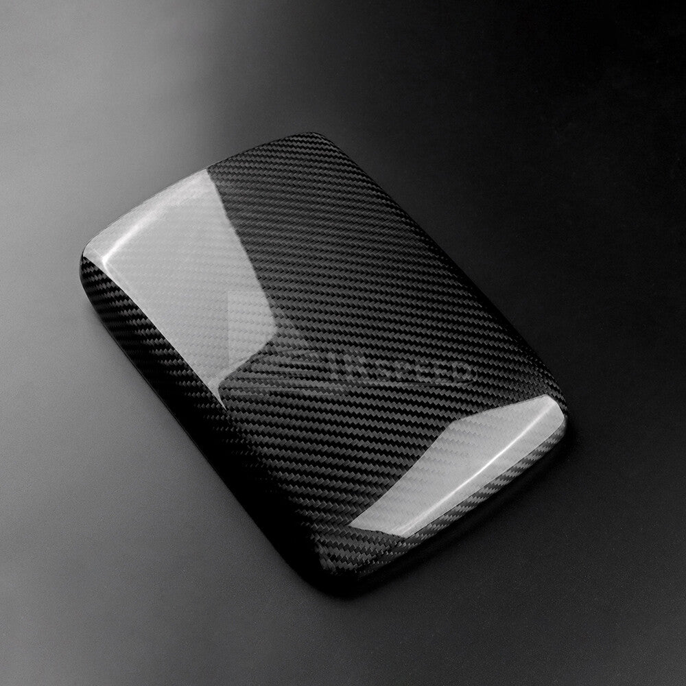 RRAL HARD Carbon Fiber Black Center Armrest Box Cover For Subaru WRX 2022-2023 - detail view 8