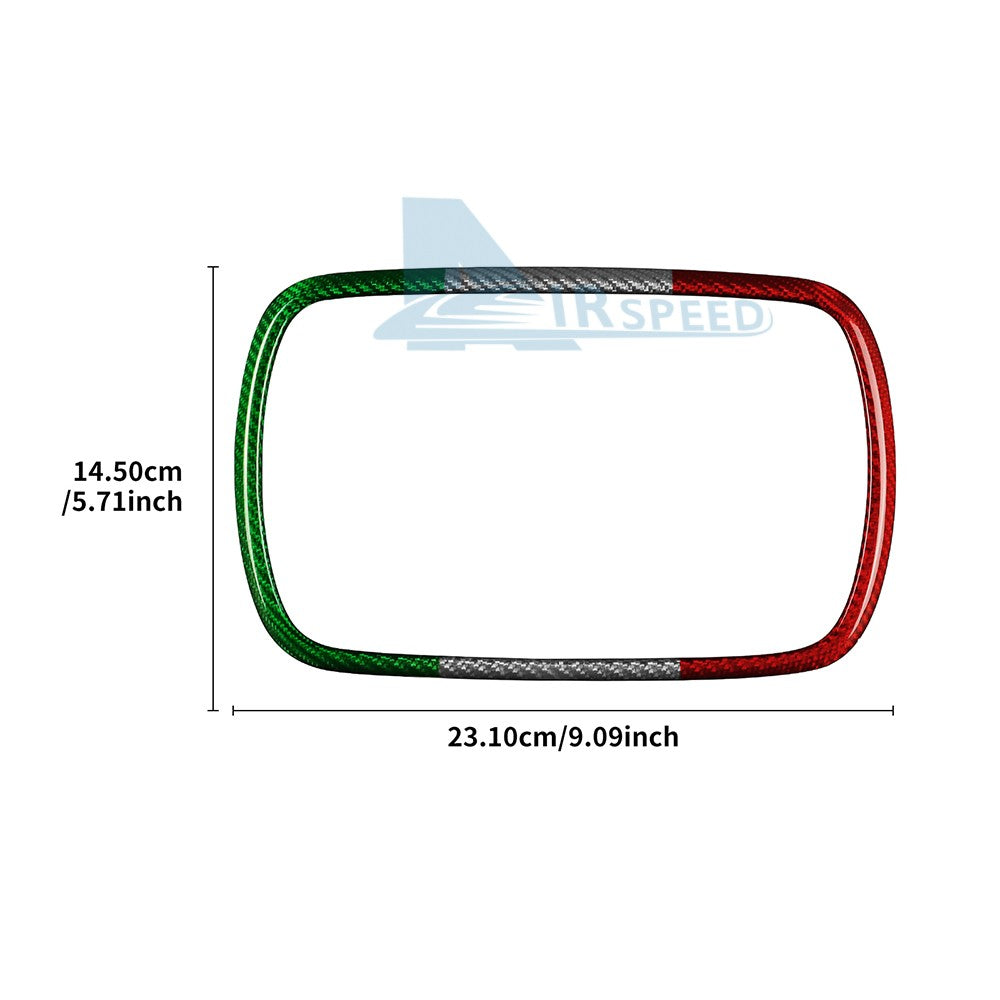 For FIAT 500 Abarth 595 16-24 Navigation Frame Cover Carbon Fiber Italian Color - detail view 3