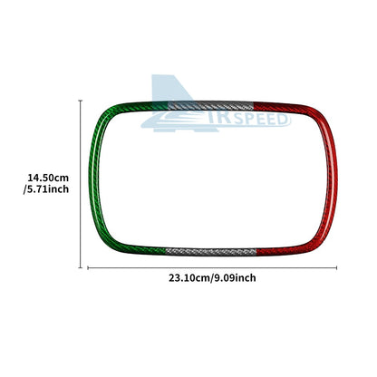 For FIAT 500 Abarth 595 16-24 Navigation Frame Cover Carbon Fiber Italian Color - detail view 3