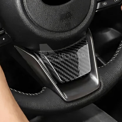 For Subaru Crosstrek Impreza Steering Wheel Cover 2024 REAL HARD Carbon Fiber - detail view 6