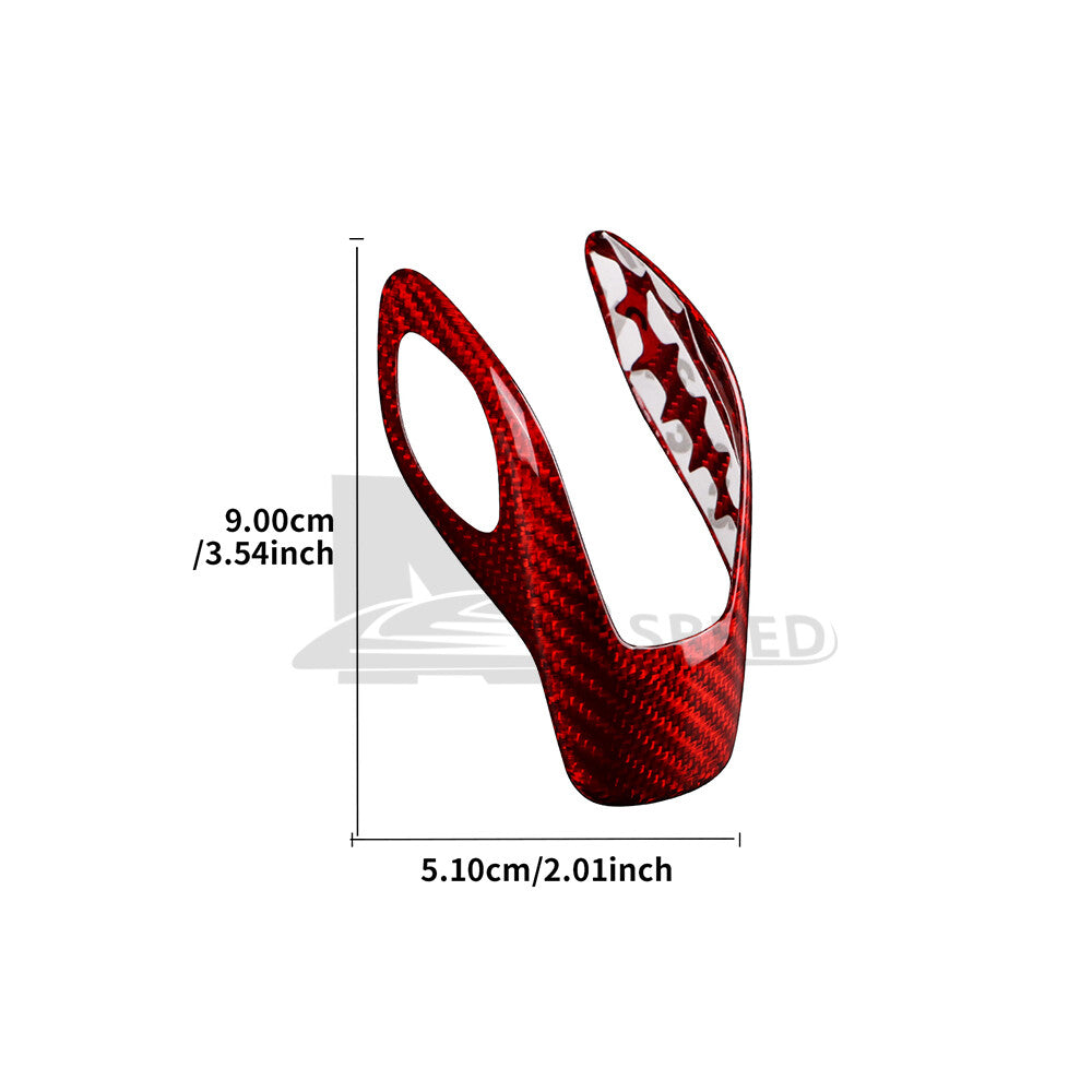 For Ford Focus 2012-2018 Red Real Hard Carbon Fiber Inner Gear Shift Knob Cover - detail view 6