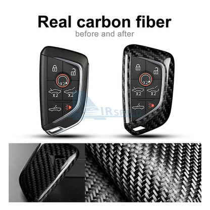 REAL HARD Carbon Fiber Black Car Key Case Key Shell For Corvette C8 2020-2023