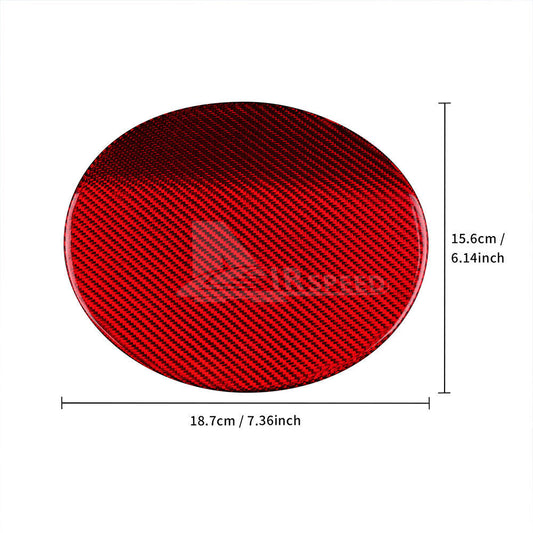 Carbon Fiber Red Fuel Tank Gas Cap Cover REAL HARD For Subaru WRX 2015-2021 - detail view