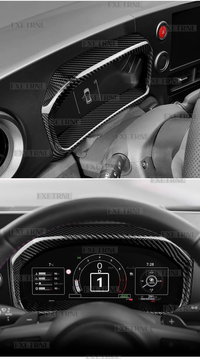 LHD Black Hard Carbon Speedometer Bezel Trim For Toyota GR Yaris 2025-2026 - detail view 11