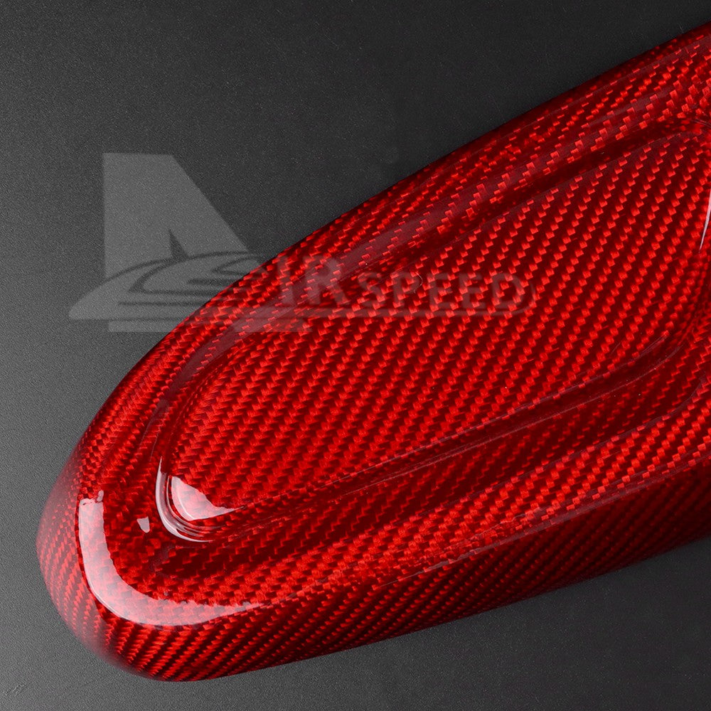 For MINI F60 2017-2022 Car Center Armrest Box Side Cover Trim Red Carbon Fiber - detail view 8