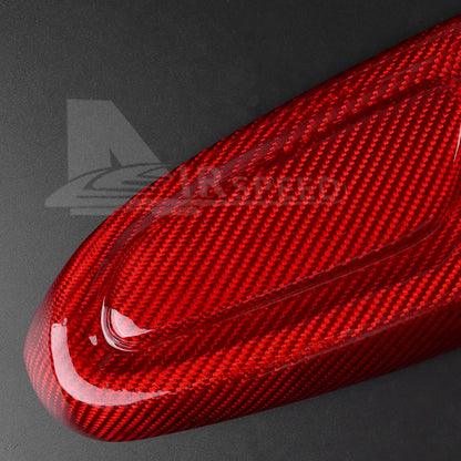 For MINI F60 2017-2022 Car Center Armrest Box Side Cover Trim Red Carbon Fiber - detail view 8