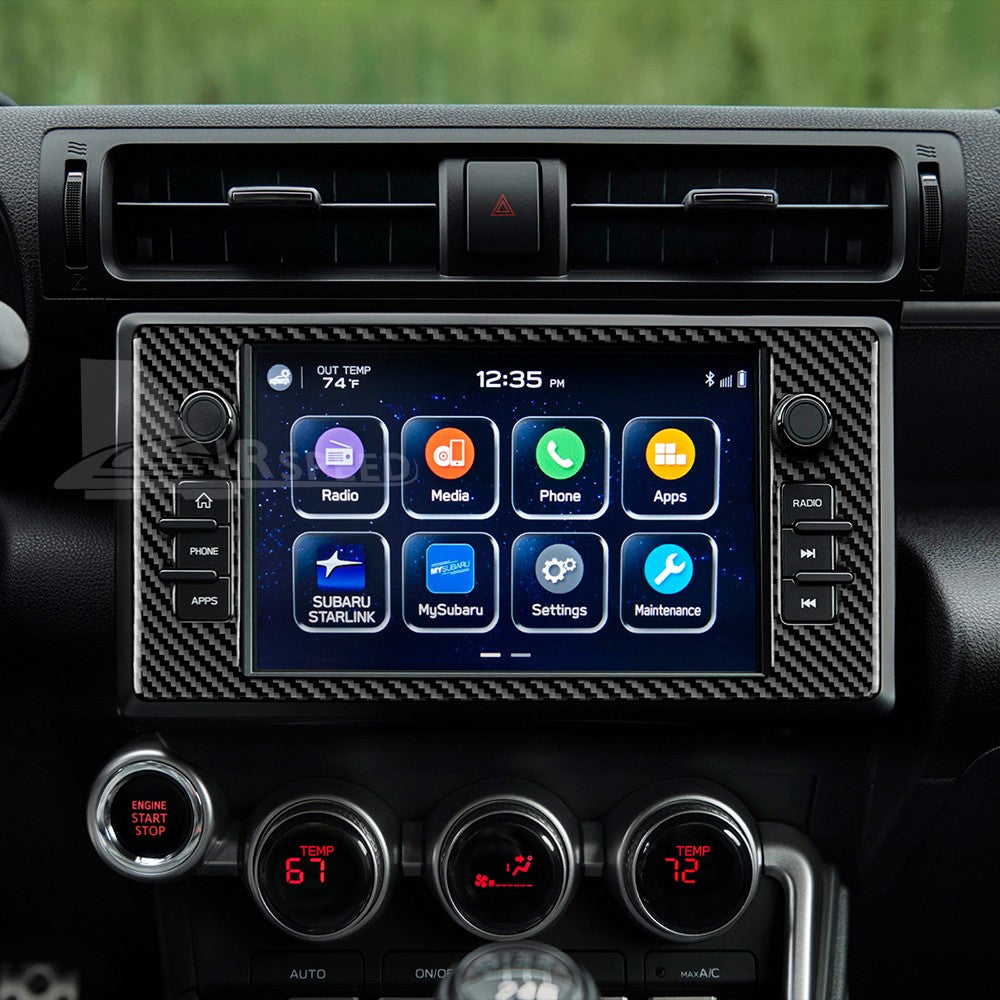 For Subaru BRZ GR86 2021-2026 Black Center Navigation Screen Cover Carbon Fiber（U.S. Stock）
