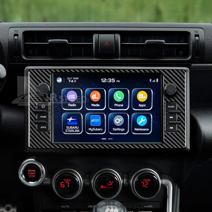 For Subaru BRZ GR86 2021-2026 Black Center Navigation Screen Cover Carbon Fiber（U.S. Stock）