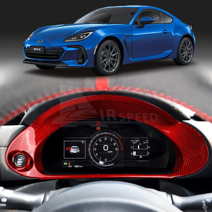 For Subaru BRZ Toyota GR86 2021-2025 Speedometer Cover RED HARD Carbon Fiber - detail view 6