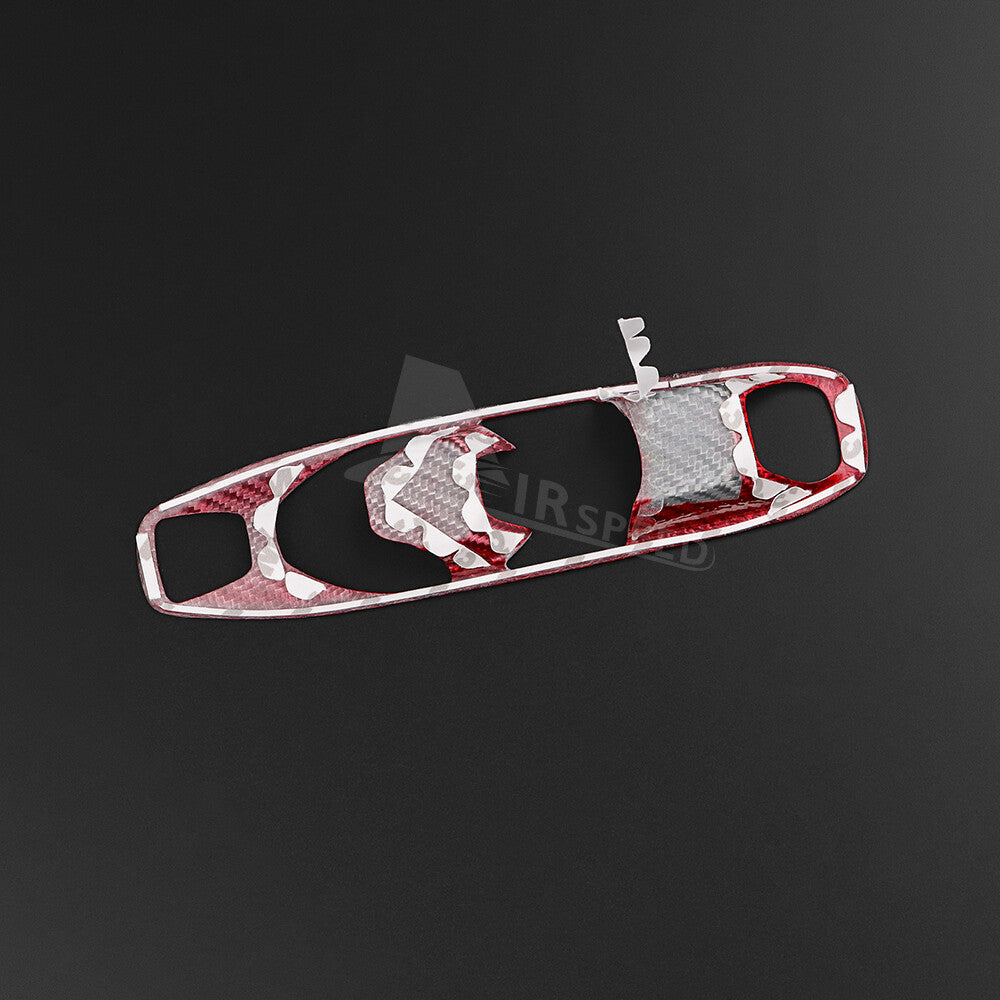 REAL HARD For Corvette C8 20-23 Carbon Fiber Red Gear Shifter Frame Panel Cover