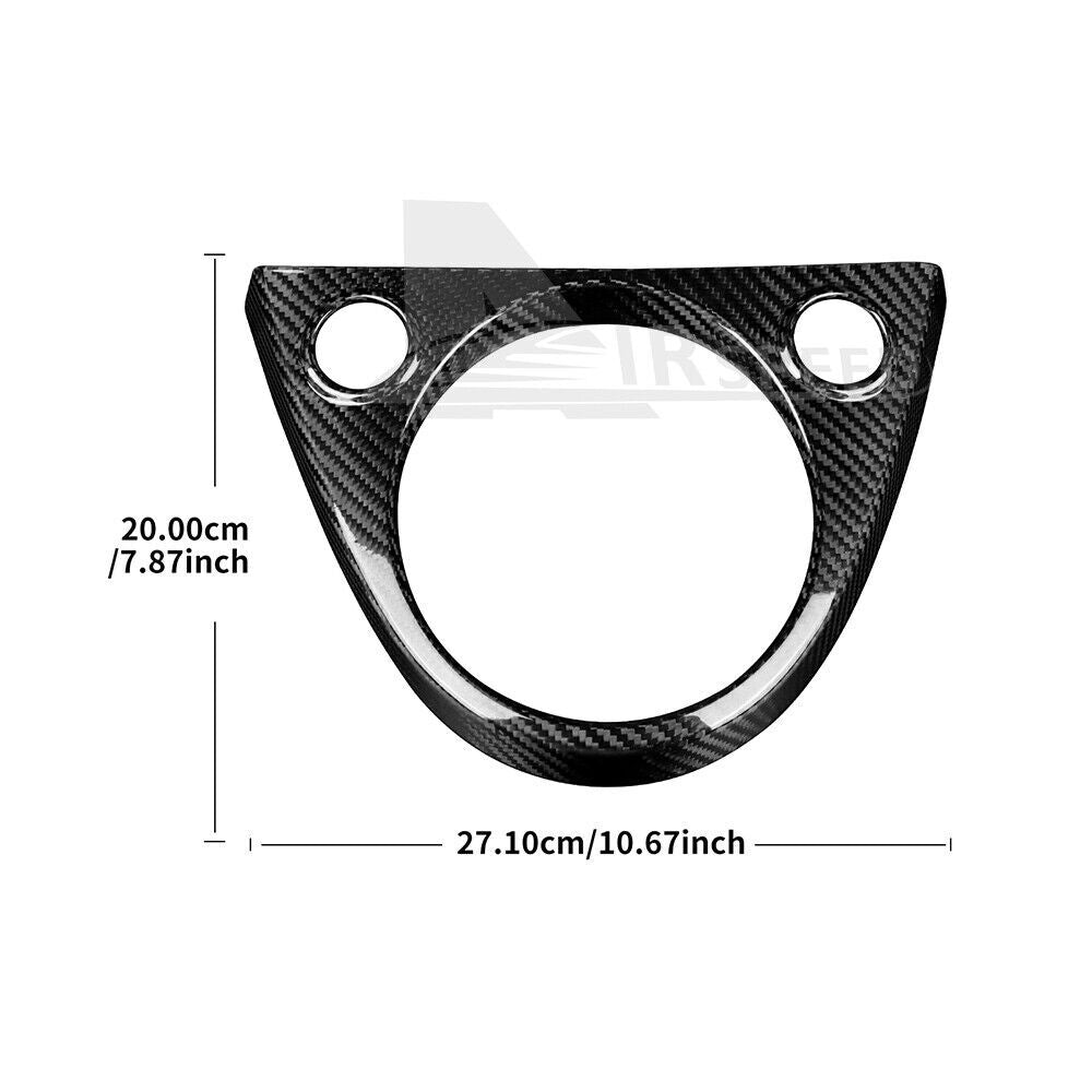 For Fiat 500 Abarth 595 16-23 Real Hard Carbon Fiber Gear Shift Panel Cover Trim - detail view 3