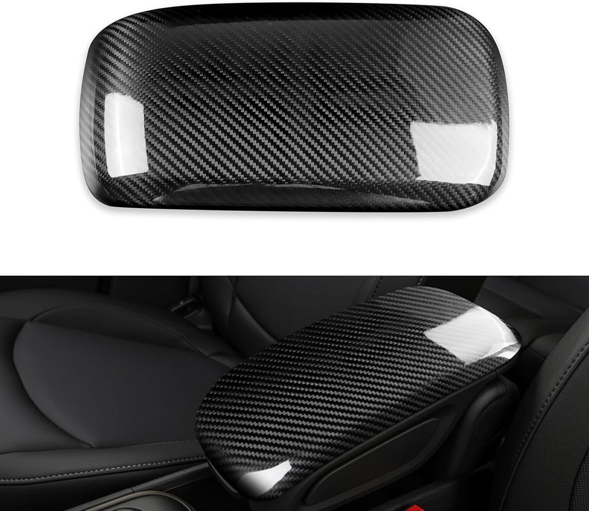 Black Hard Carbon Armrest Side Trim Fit MINI F60 2017-2022 - detail view 9