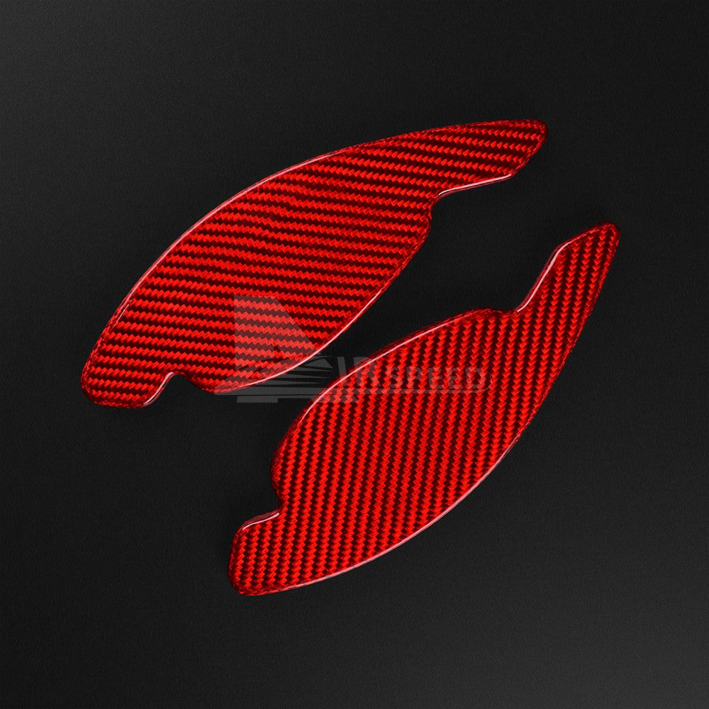 For Audi RS RS3 RS4 RS5 R8 TT 2017-2022 Steering Wheel Paddle Shifter Red Trim - detail view 8