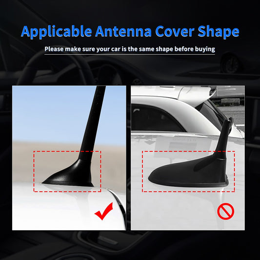 RED HARD Carbon Fiber Antenna Cover Sticker for FIAT 500 Abarth 595 2012-2023 - detail view