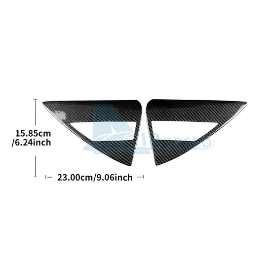 REAL HARD Carbon Fiber Charging Port Panel Cover For Tesla Model 3 2024 Black - detail view