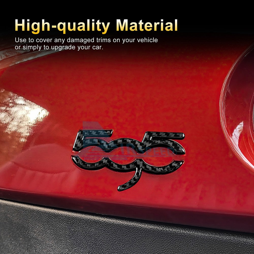 Carbon Fiber Co-Pilot Decor Stickers for Abarth 595 695 2012-2024 Fiat 500 08-24 - detail view 5