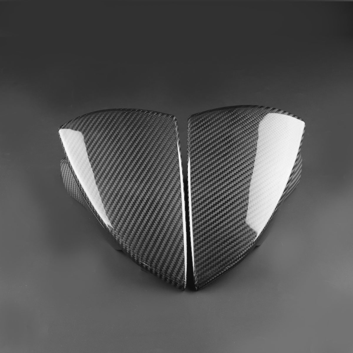 For SEAT Leon 2013-2019 Car Rear View Mirror Cover Decor Trim Black Carbon Fiber - detail view 8