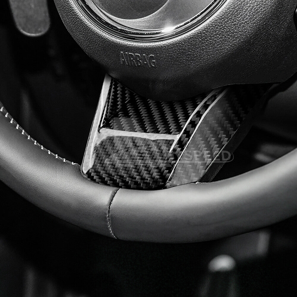 Black Steering Wheel Center REAL HARD Carbon Fiber For Mini F55 F56 F60 22-2023 - detail view 8