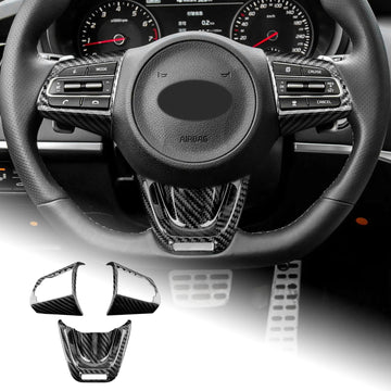 Hard Carbon Steering Wheel Bottom Decor Sport Mod For Kia Stinger 2018-2023