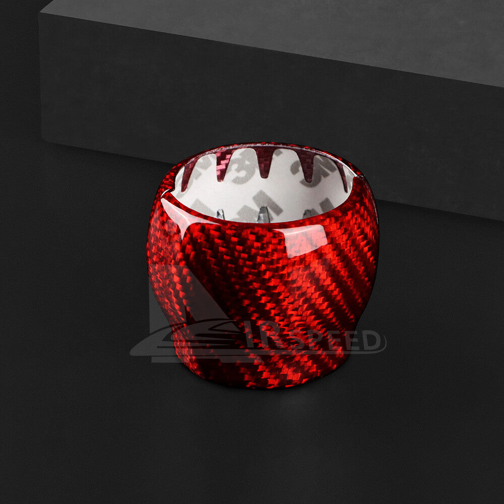 For Subaru WRX STI 22-2023 Gear Shift Knob Cover REAL HARD RED Carbon Fiber RED - detail view 6