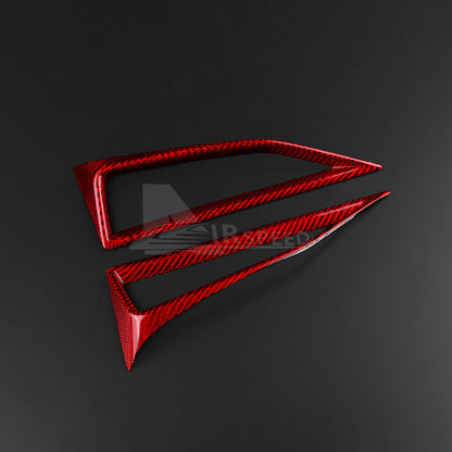 REAL HARD Carbon Fiber Red Center Air Outlet Cover For Subaru WRX STI 2022-2023 - detail view 6