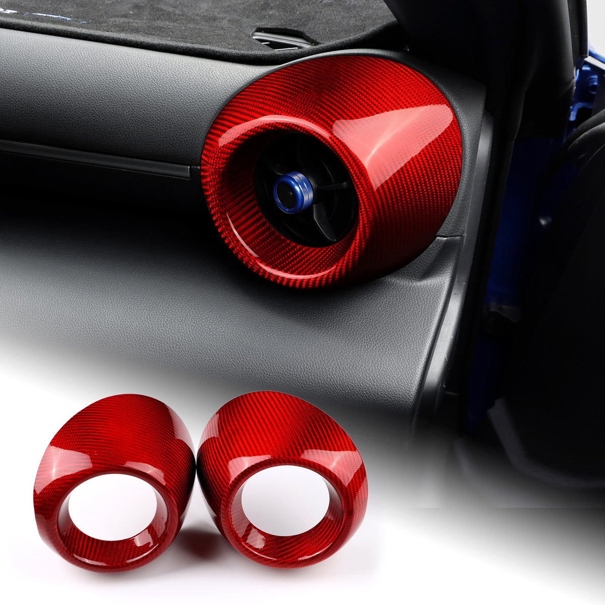 Dashboard Air Outlet Cover For Subaru BRZ GR86 2021-2023 RED HARD Carbon Fiber - product view