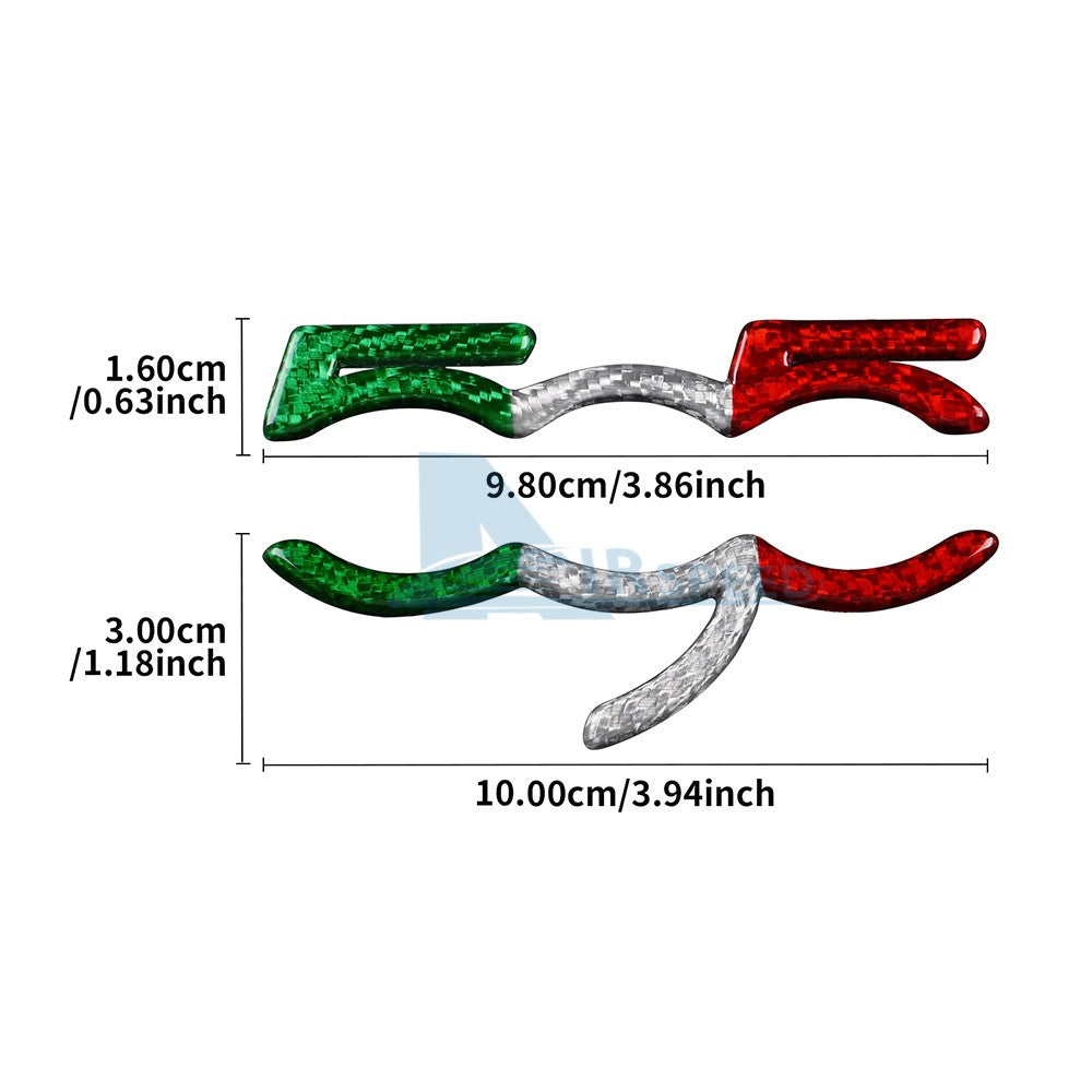 For Abarth 595 695 2012-2024 Italy Flag Carbon Fiber Co-Pilot Decor Stickers - detail view