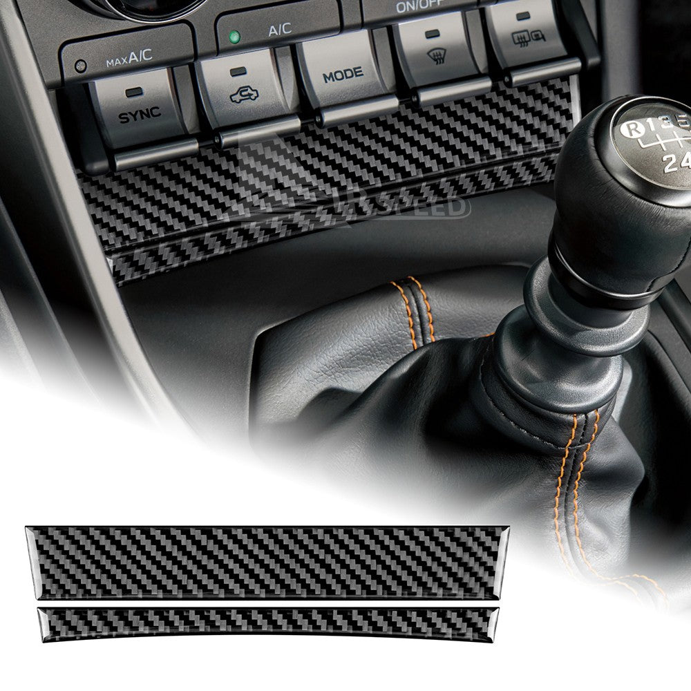 Black Carbon Fiber Trim Sticker Below AC Buttons For Subaru BRZ GR86 2021-2026 - FREE GIFT