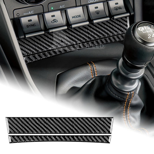 Black Carbon Fiber Trim Sticker Below AC Buttons For Subaru BRZ GR86 2021-2026 - FREE GIFT