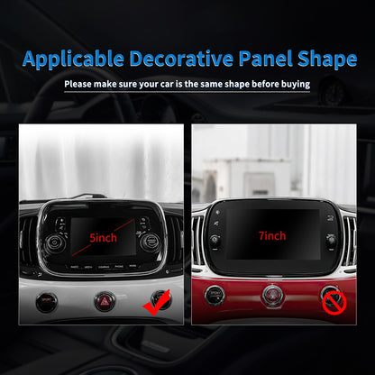 Car Center Navigation Frame Cover Carbon Fiber for FIAT 500 Abarth 595 2016-2024 - detail view