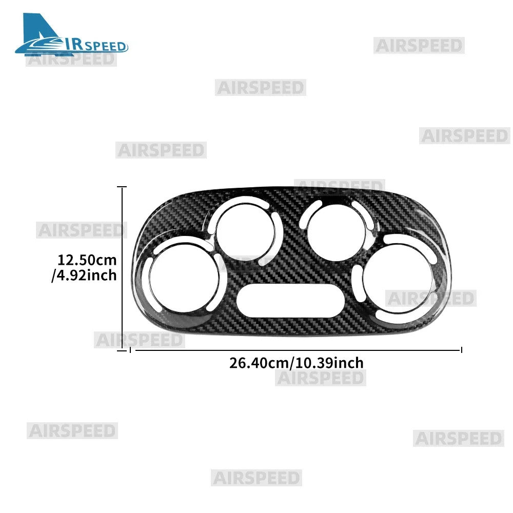 AC Climate Knob Upper Red Dry Carbon Fiat 500 Abarth 595 08-24 Trim - detail view 5