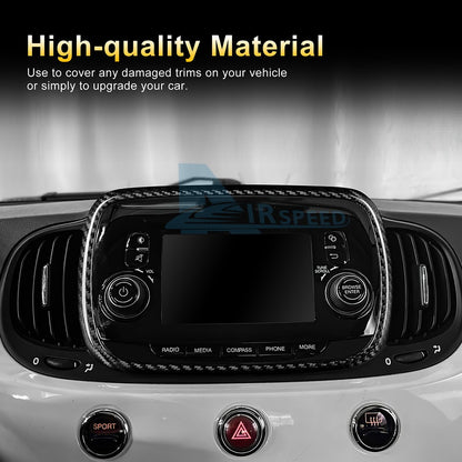 Car Center Navigation Frame Cover Carbon Fiber for FIAT 500 Abarth 595 2016-2024 - detail view 6