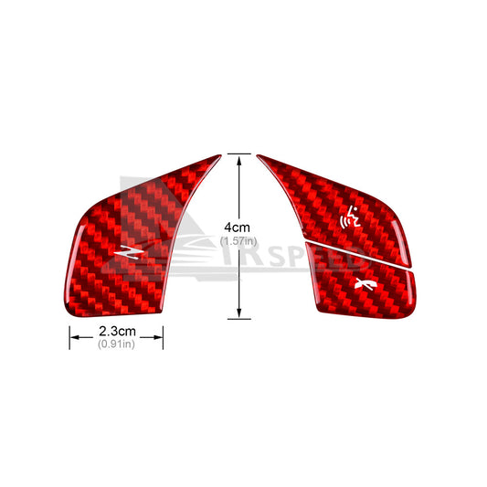For Corvette C8 20-23 Red Voice Control Button Cover REAL HARD RED Carbon Fiber