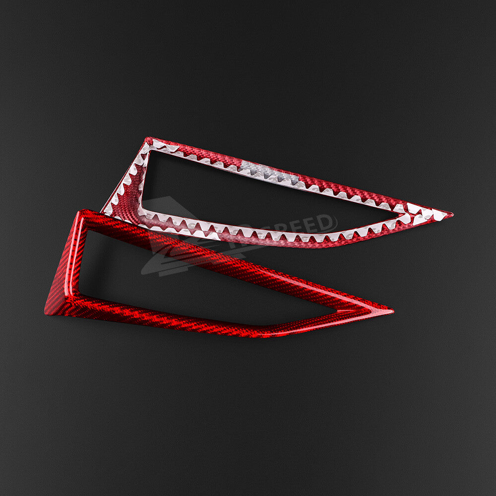 REAL HARD Carbon Fiber Red Center Air Outlet Cover For Subaru WRX STI 2022-2023 - detail view 8