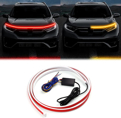 For Universal 1.5M Two-Color Engine Cover LED Light Bar Red Yellow - FREE GIFT